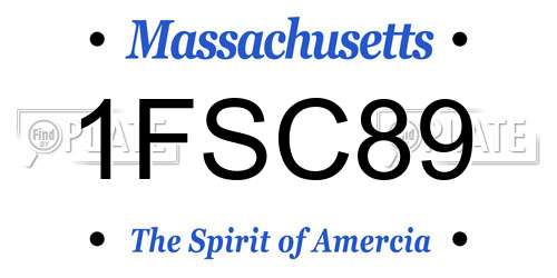 1FSC89 Massachusetts License Plate