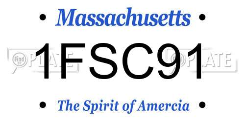 1FSC91 Massachusetts License Plate