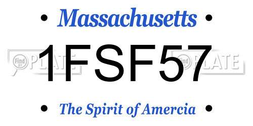 1FSF57 Massachusetts License Plate