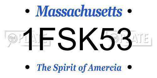 1FSK53 Massachusetts License Plate