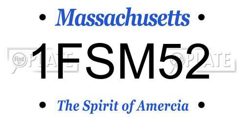 1FSM52 Massachusetts License Plate