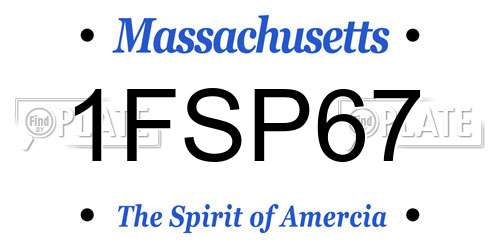 1FSP67 Massachusetts License Plate