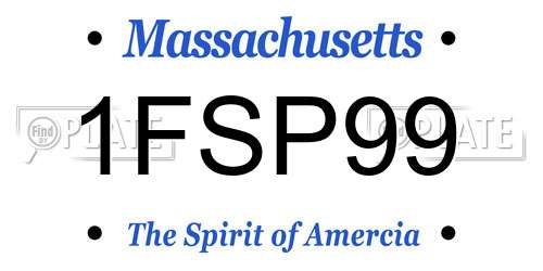 1FSP99 Massachusetts License Plate