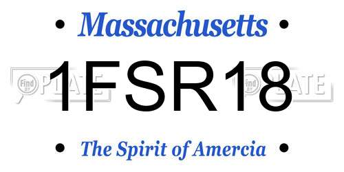 1FSR18 Massachusetts License Plate