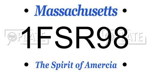 1FSR98 Massachusetts License Plate