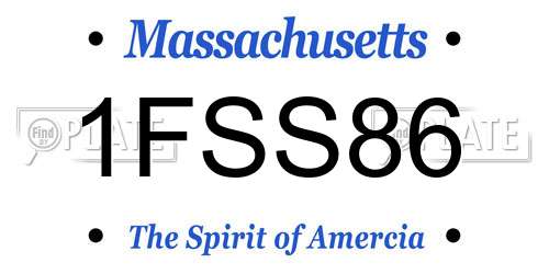 1FSS86 Massachusetts License Plate