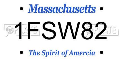 1FSW82 Massachusetts License Plate