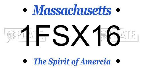 1FSX16 Massachusetts License Plate