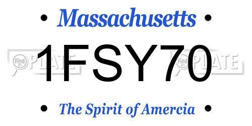 1FSY70 Massachusetts License Plate