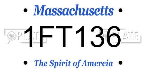 1FT136 Massachusetts License Plate