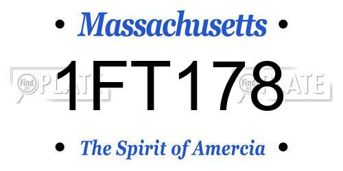 1FT178 Massachusetts License Plate