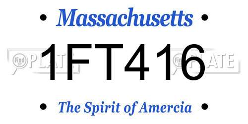 1FT416 Massachusetts License Plate