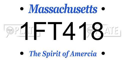 1FT418 Massachusetts License Plate