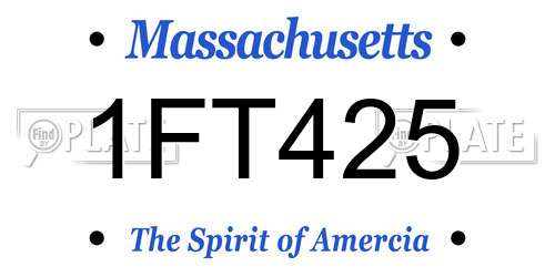 1FT425 Massachusetts License Plate