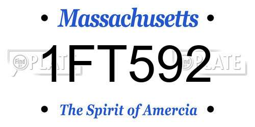1FT592 Massachusetts License Plate