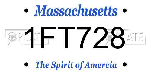 1FT728 Massachusetts License Plate