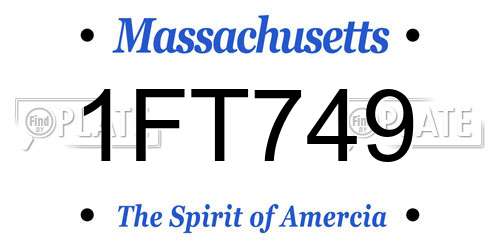 1FT749 Massachusetts License Plate