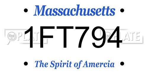 1FT794 Massachusetts License Plate