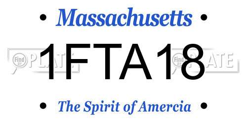 1FTA18 Massachusetts License Plate