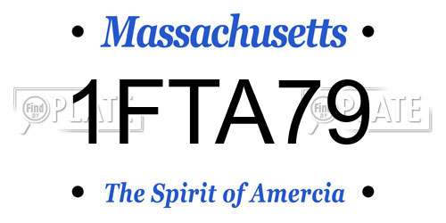 1FTA79 Massachusetts License Plate