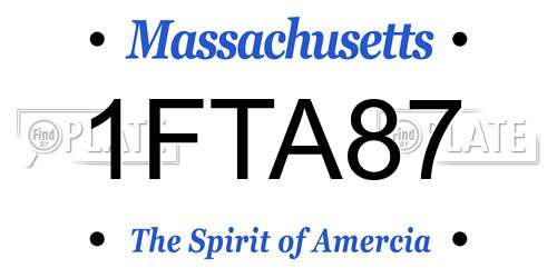 1FTA87 Massachusetts License Plate
