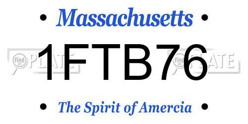 1FTB76 Massachusetts License Plate