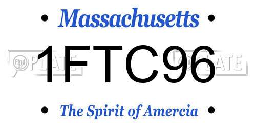 1FTC96 Massachusetts License Plate
