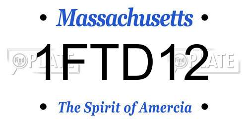1FTD12 Massachusetts License Plate