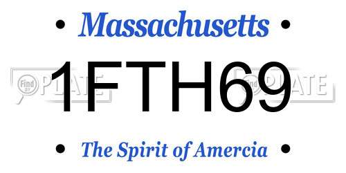 1FTH69 Massachusetts License Plate