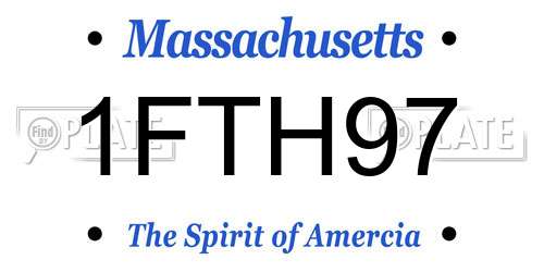 1FTH97 Massachusetts License Plate