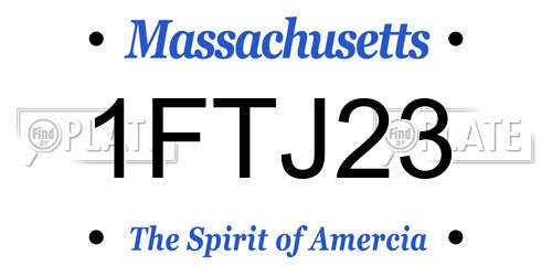 1FTJ23 Massachusetts License Plate