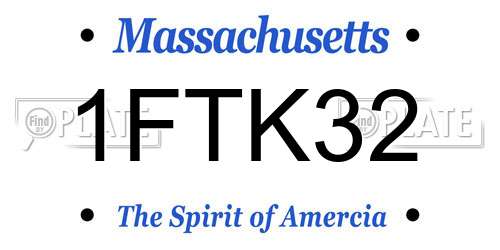 1FTK32 Massachusetts License Plate