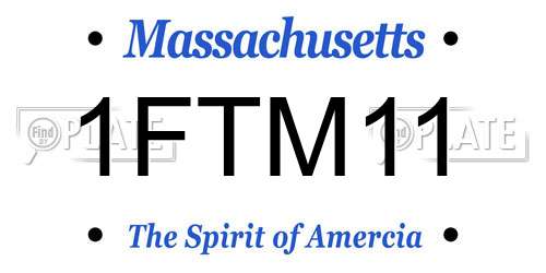 1FTM11 Massachusetts License Plate