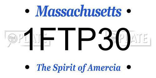 1FTP30 Massachusetts License Plate