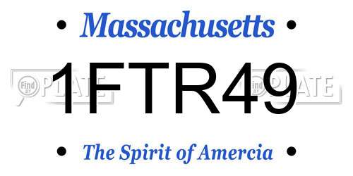 1FTR49 Massachusetts License Plate