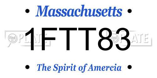 1FTT83 Massachusetts License Plate