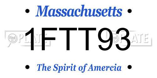 1FTT93 Massachusetts License Plate