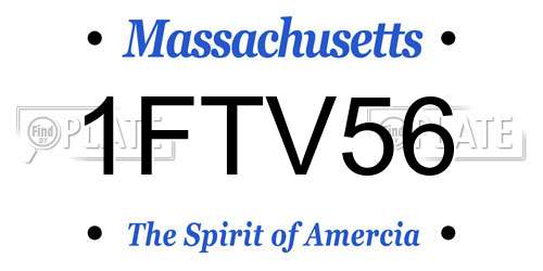 1FTV56 Massachusetts License Plate