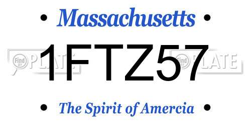 1FTZ57 Massachusetts License Plate