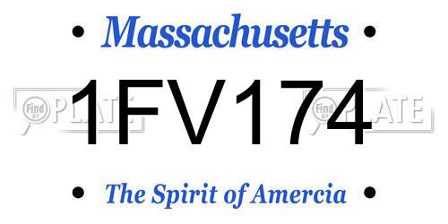 1FV174 Massachusetts License Plate