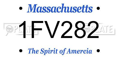 1FV282 Massachusetts License Plate