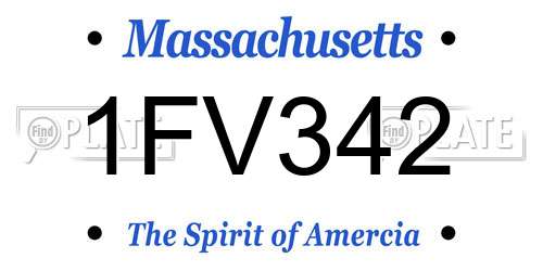 1FV342 Massachusetts License Plate
