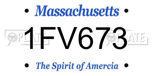 1FV673 Massachusetts License Plate