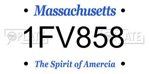 1FV858 Massachusetts License Plate