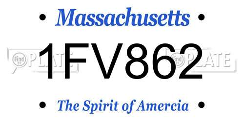 1FV862 Massachusetts License Plate