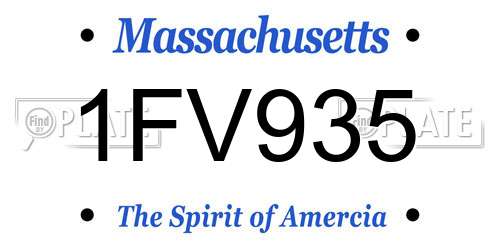 1FV935 Massachusetts License Plate