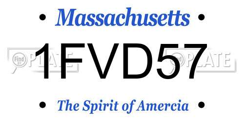 1FVD57 Massachusetts License Plate