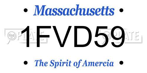 1FVD59 Massachusetts License Plate