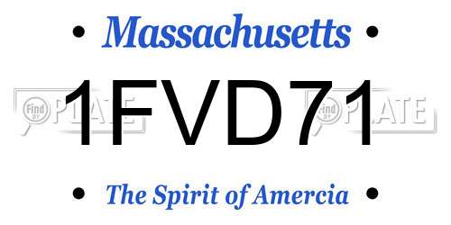 1FVD71 Massachusetts License Plate