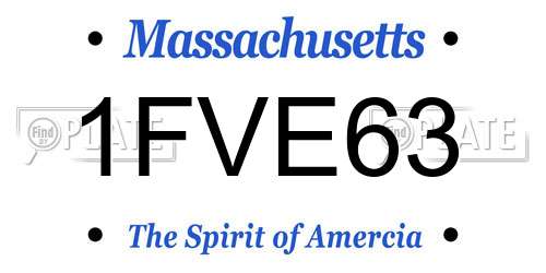 1FVE63 Massachusetts License Plate